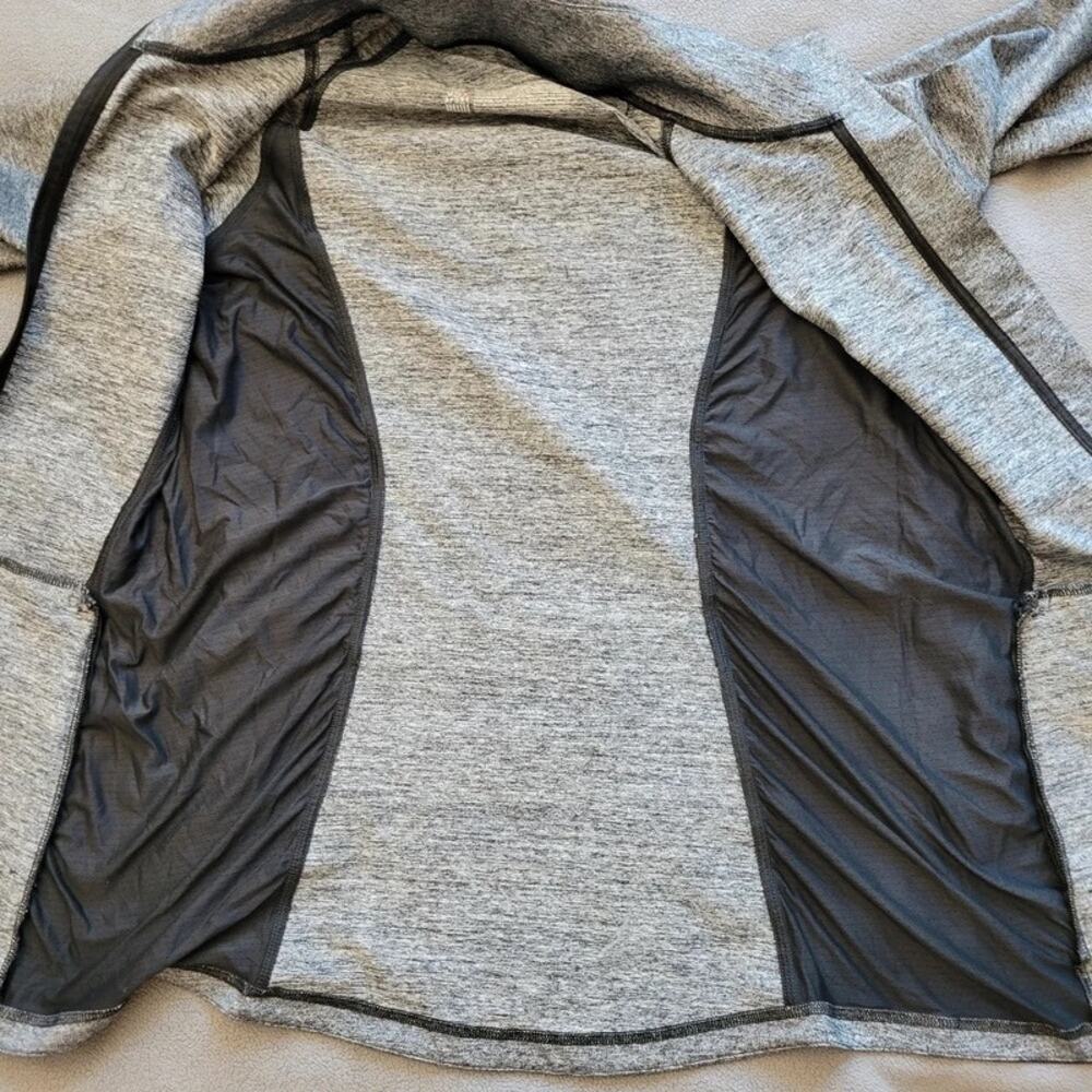 VICTORIA'S SECRET Jacket Womens Large Gray Sports Black Zip Up Reflective Thumbs - Picture 13 of 14